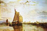Joseph Mallord William Turner Famous Paintings - Dort the Dort Packet Boat from Rotterdam Bacalmed